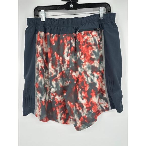 Peloton x Fourlaps 7” Bolt Shorts Lined Men’s Size XL Red Grey Athletic Active - Picture 4 of 11